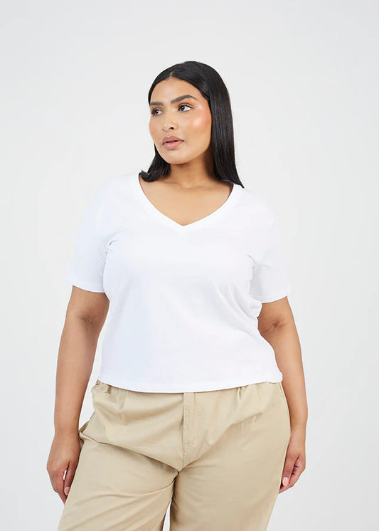 Sonny Basic V-Neck in White