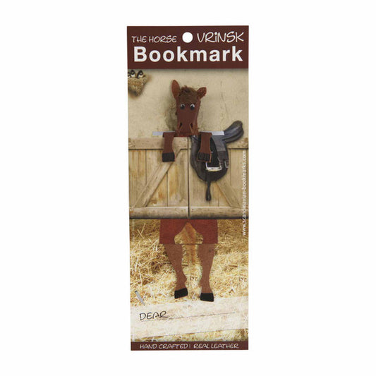 Leather Brown Horse Bookmark