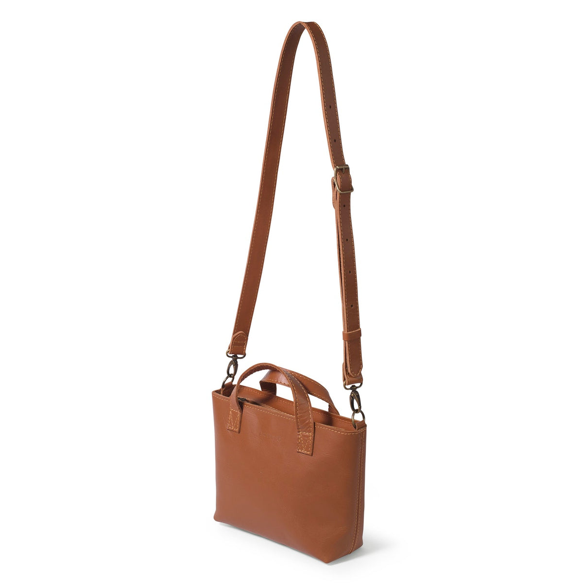 Zazi Petite Leather Crossbody in Cognac Suede & Cider Tan