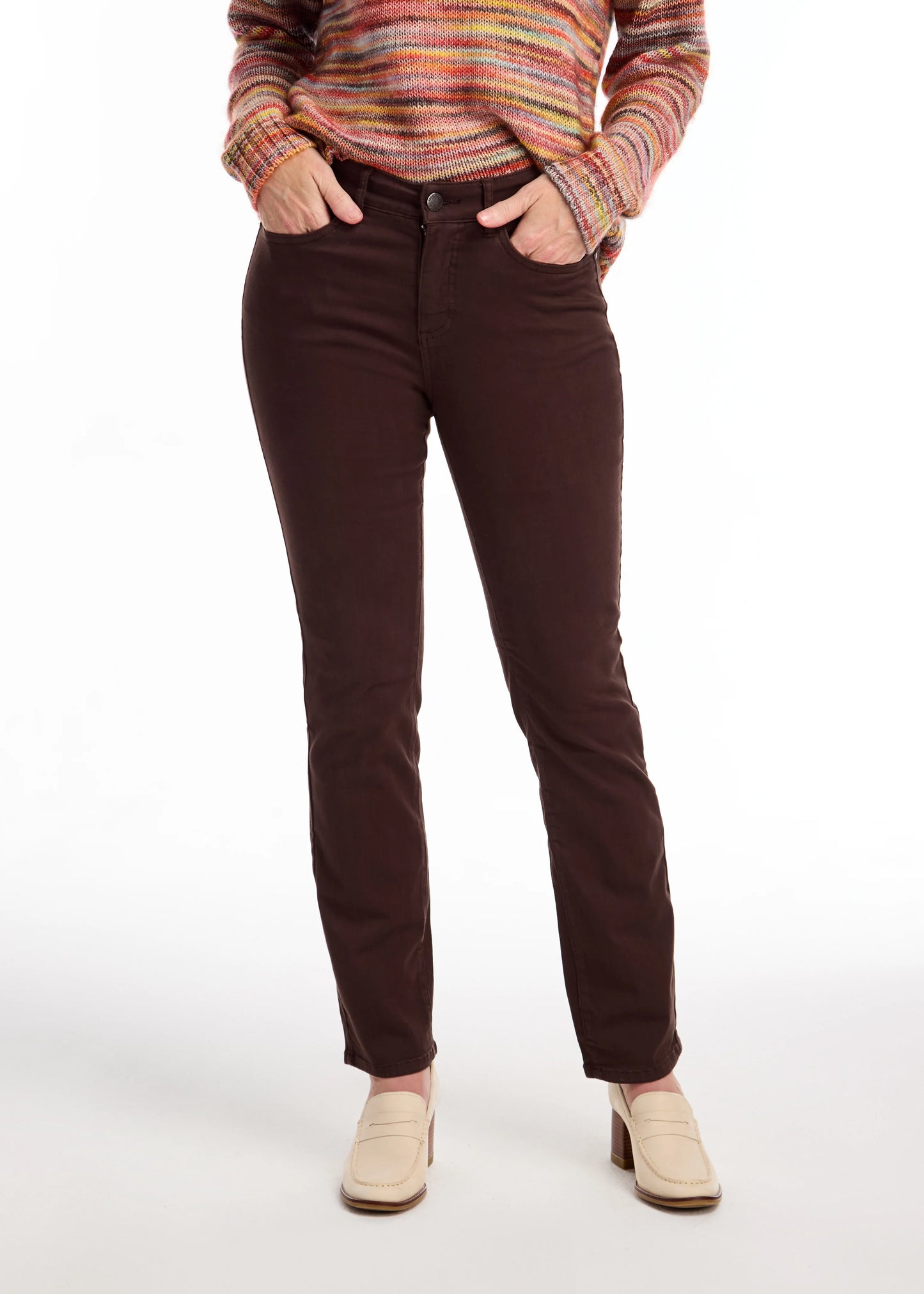 Christina Straight Leg Jean in Rich Brown