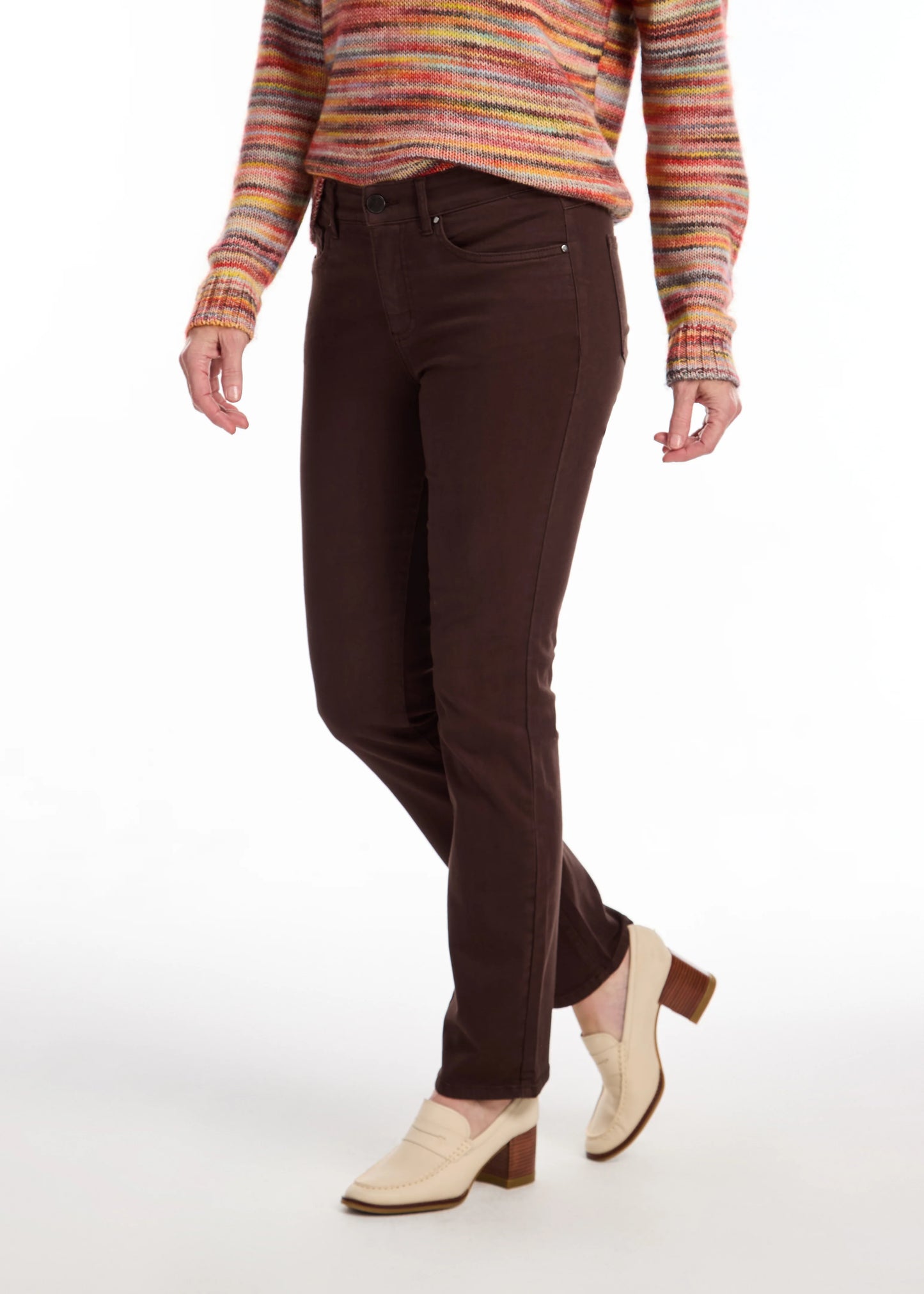 Christina Straight Leg Jean in Rich Brown