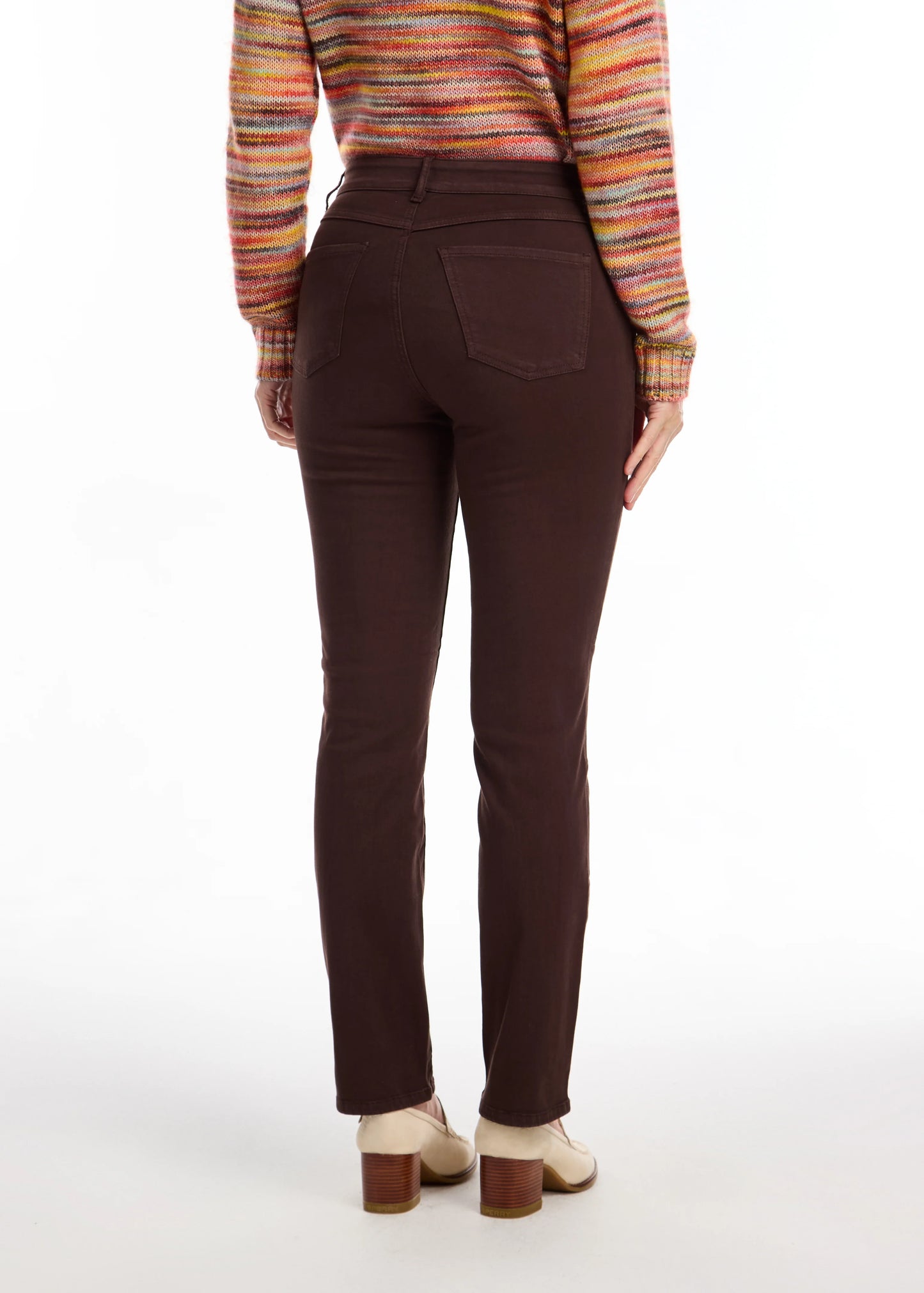 Christina Straight Leg Jean in Rich Brown