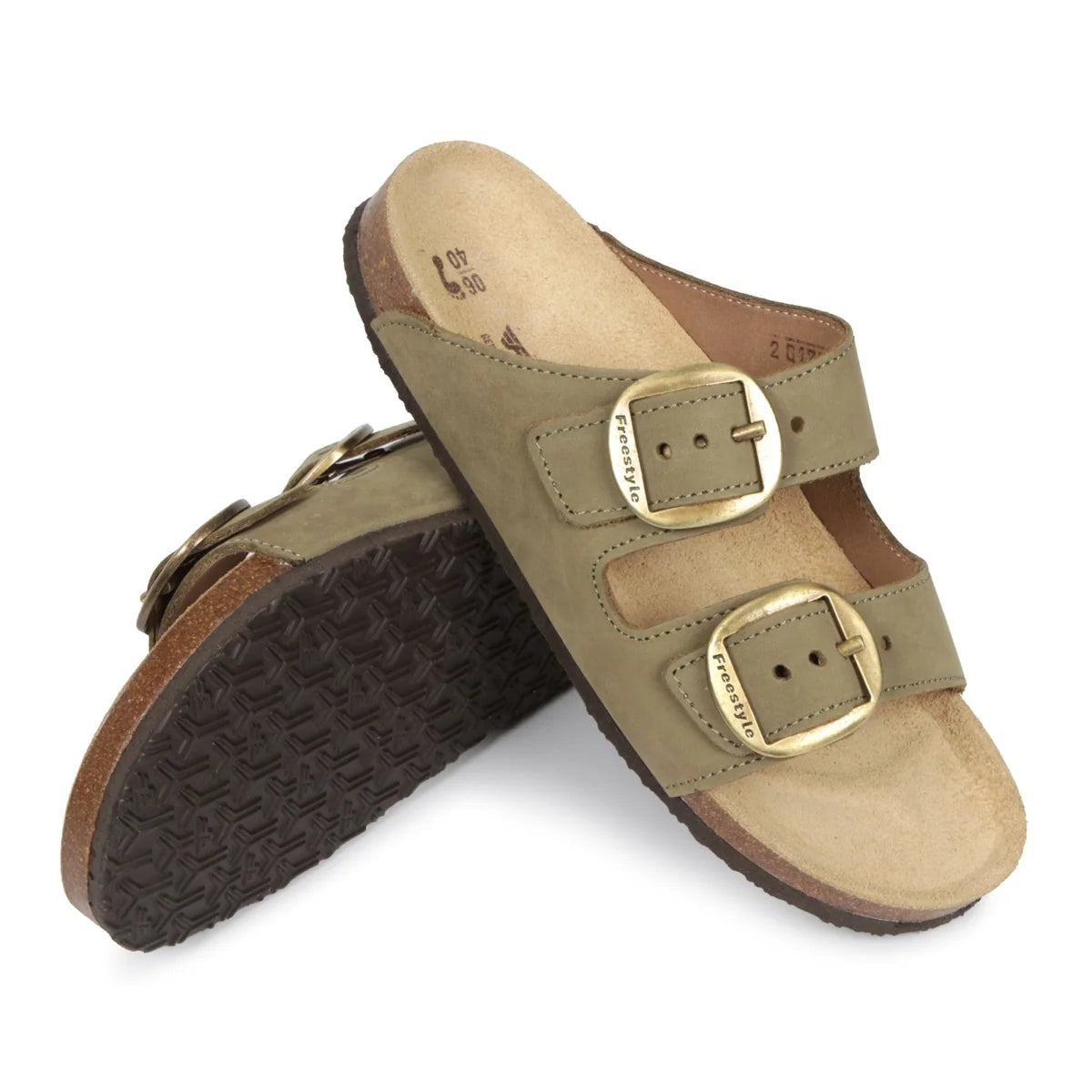 Kirsten Nubuck Corkies in Olive Green