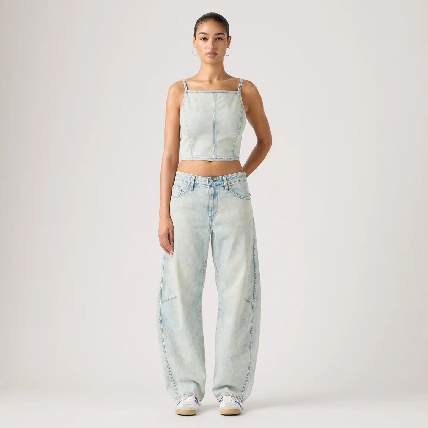 Baggy Dad Barrel Jeans in Cielito Lindo Acid