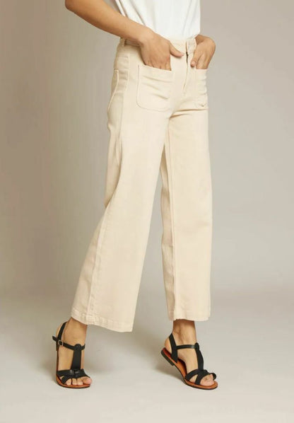 Liloo Wide Leg Denim Jeans in Mastic