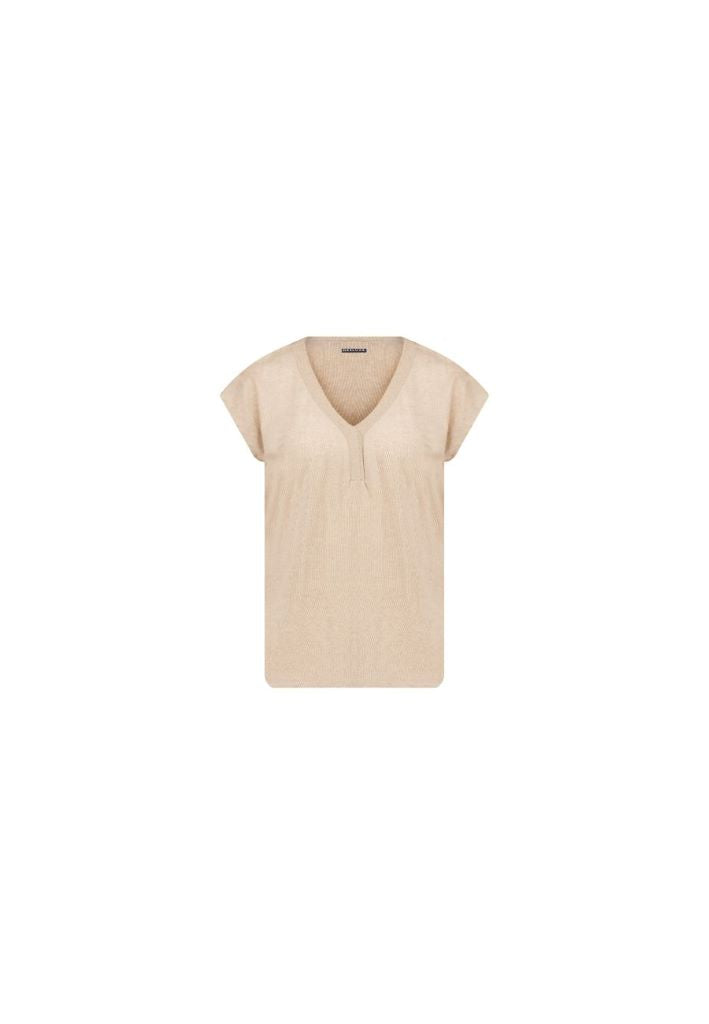 Mirka Cap Sleeve T-Shirt in Sand