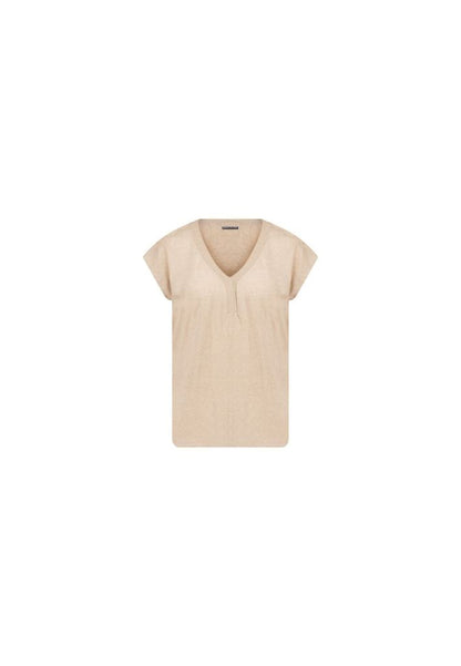 Mirka Cap Sleeve T-Shirt in Sand