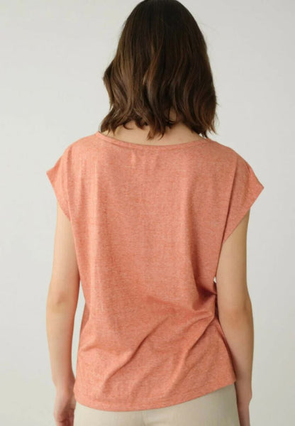 Mirka Cap Sleeve T-Shirt in Terracotta