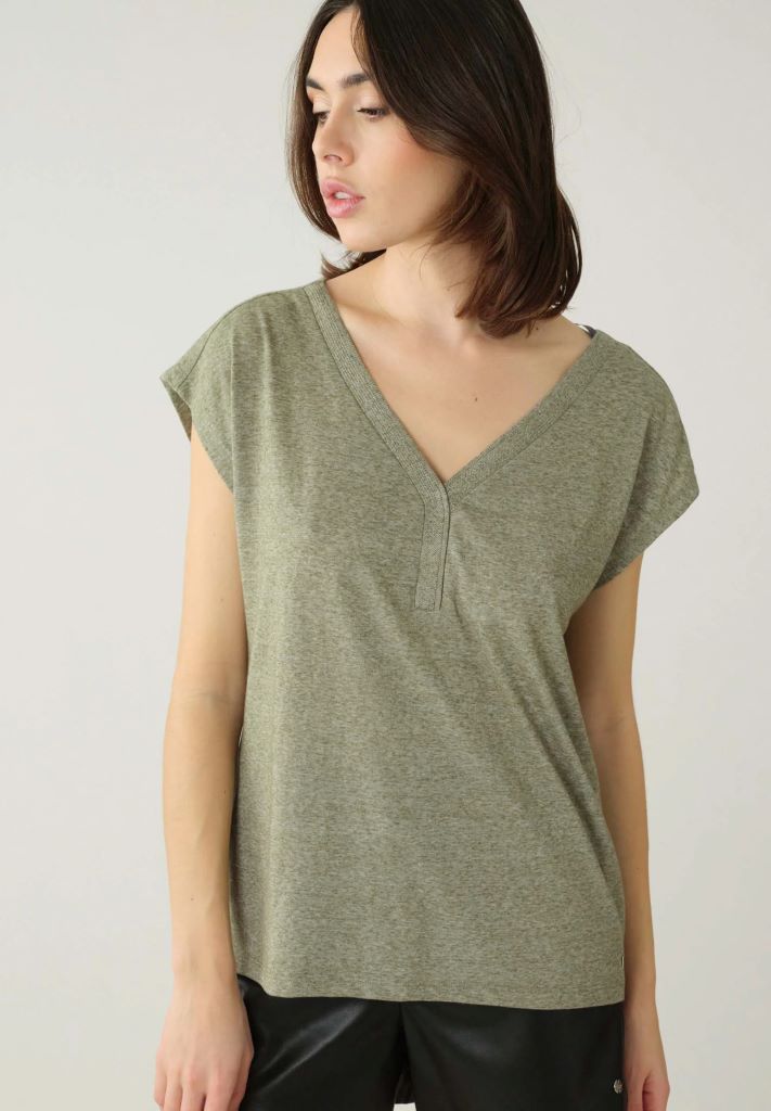 Mirka Cap Sleeve T-Shirt in Tilleul