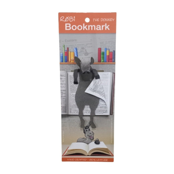 Leather Grey Donkey Bookmark