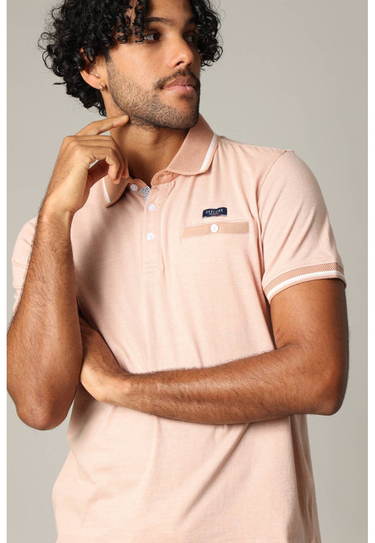 Drex Cotton Polo in Light Peach