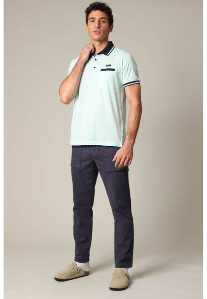 Drex Cotton Polo in Ocean