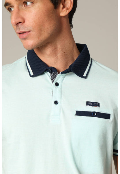 Drex Cotton Polo in Ocean