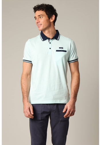 Drex Cotton Polo in Ocean