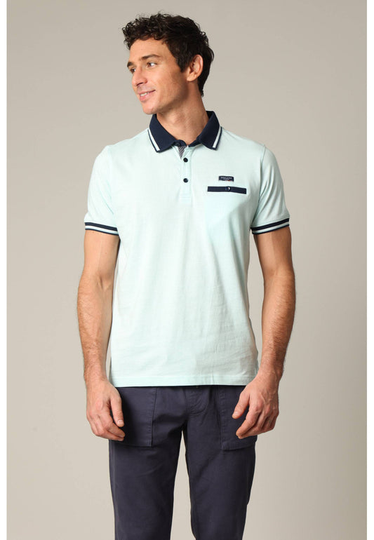 Drex Cotton Polo in Ocean