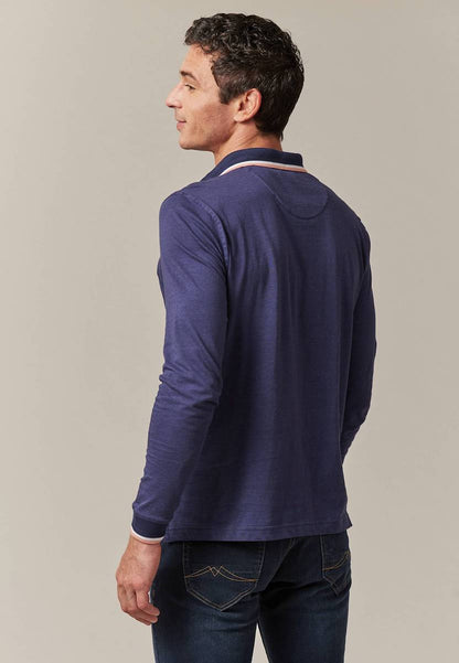 Drexlon LS Cotton Polo in Deep Blue