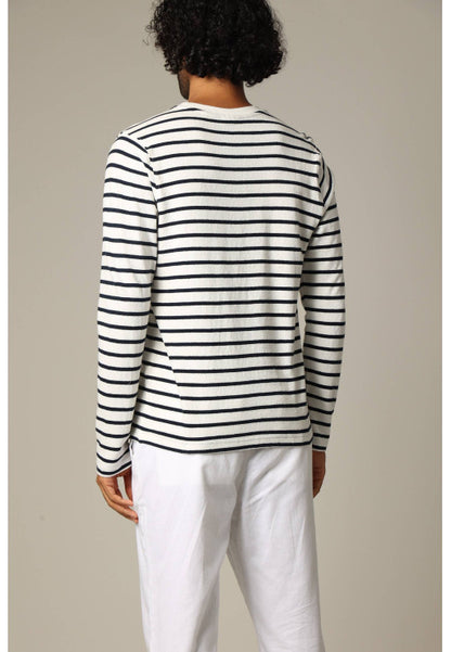 Dustin Lightweight Sweater in Natural Stripe