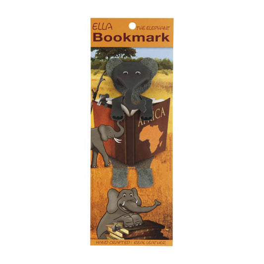 Leather Big 5 Elephant Bookmark