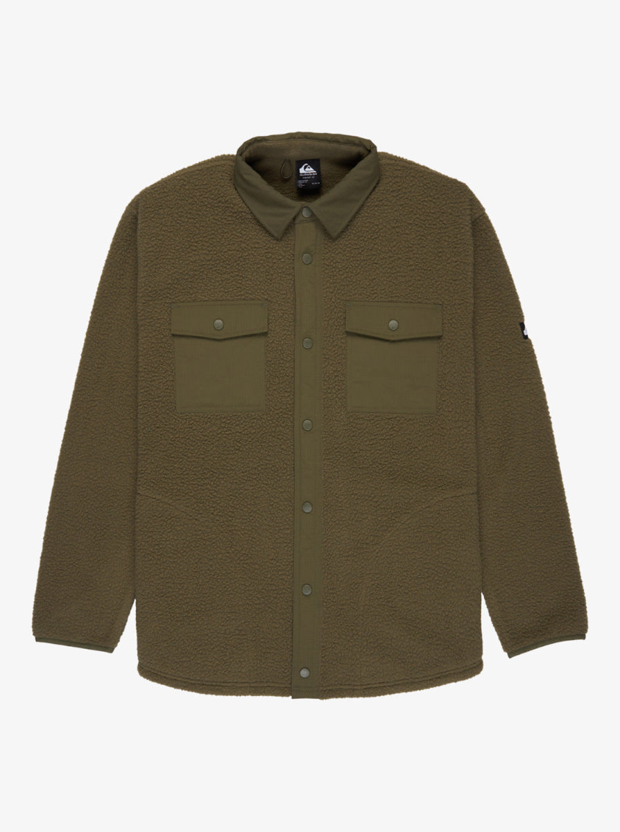 Clean Coast Fleece Over Shirt in Grape Leaf
