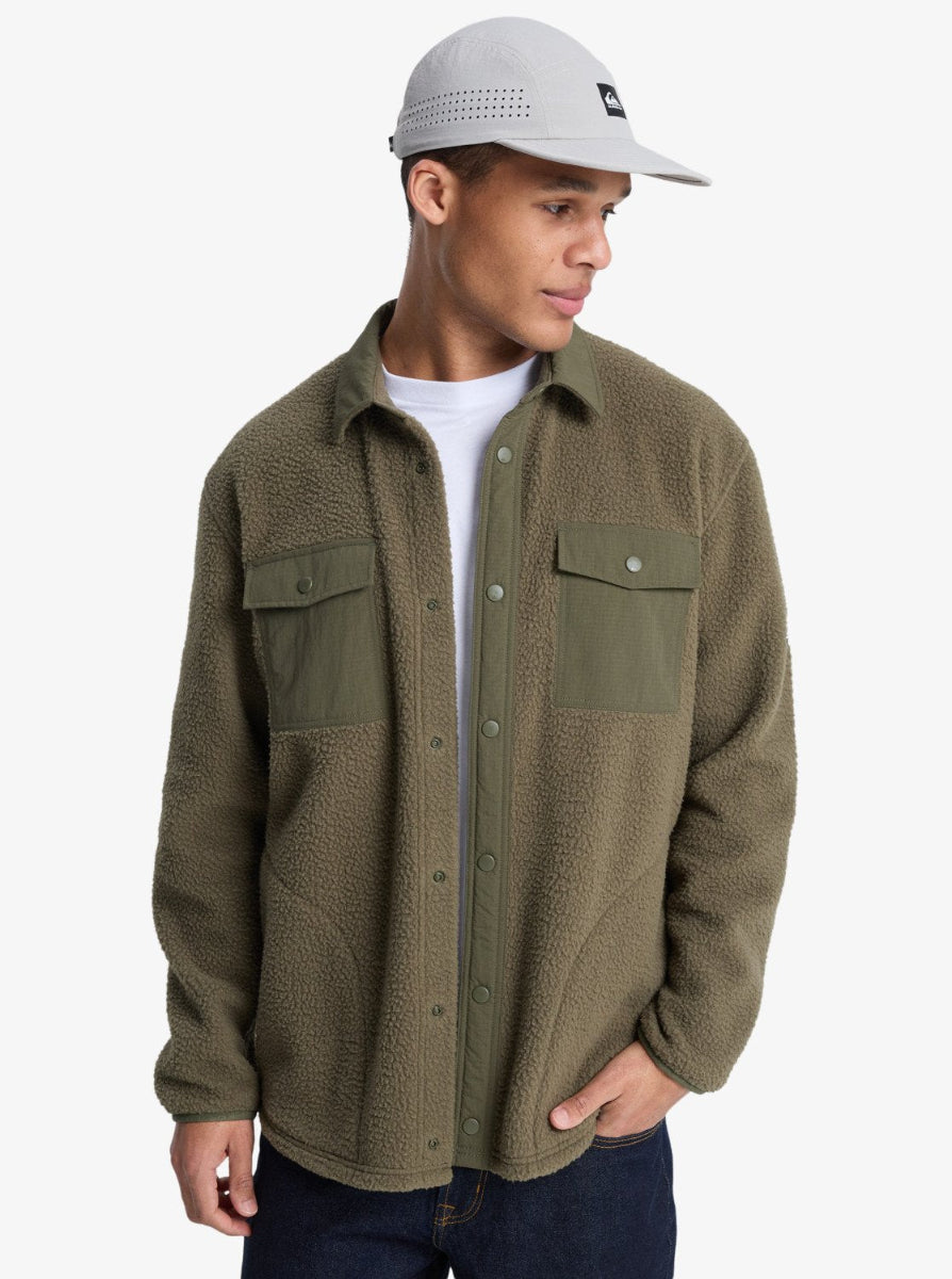 Clean Coast Fleece Over Shirt in Grape Leaf