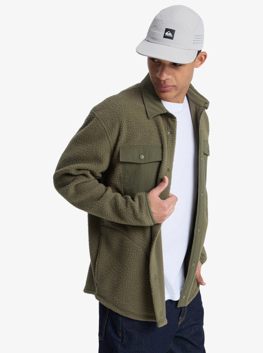 Clean Coast Fleece Over Shirt in Grape Leaf