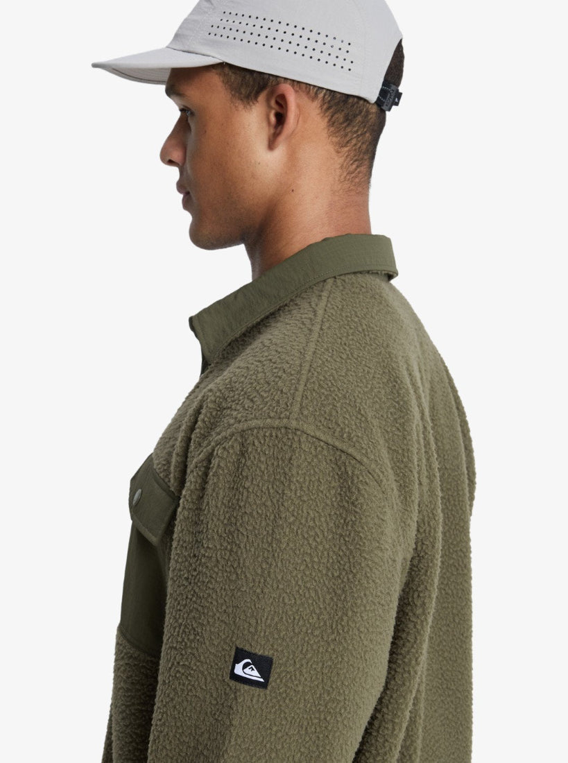 Clean Coast Fleece Over Shirt in Grape Leaf