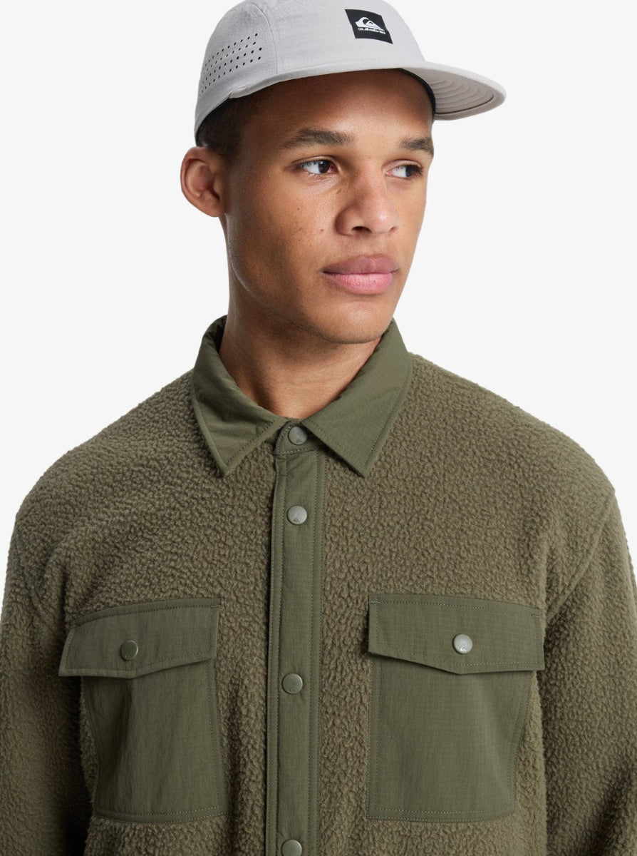 Clean Coast Fleece Over Shirt in Grape Leaf