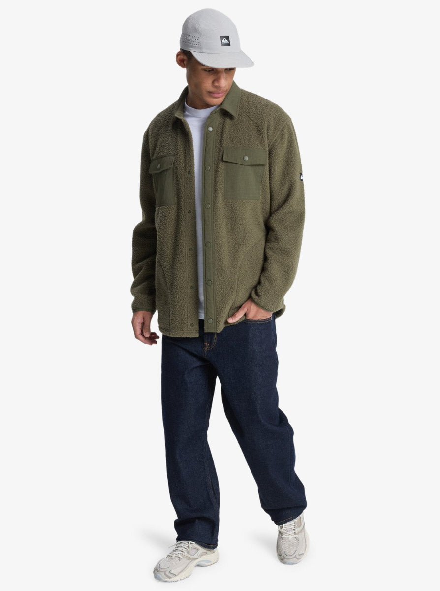 Clean Coast Fleece Over Shirt in Grape Leaf