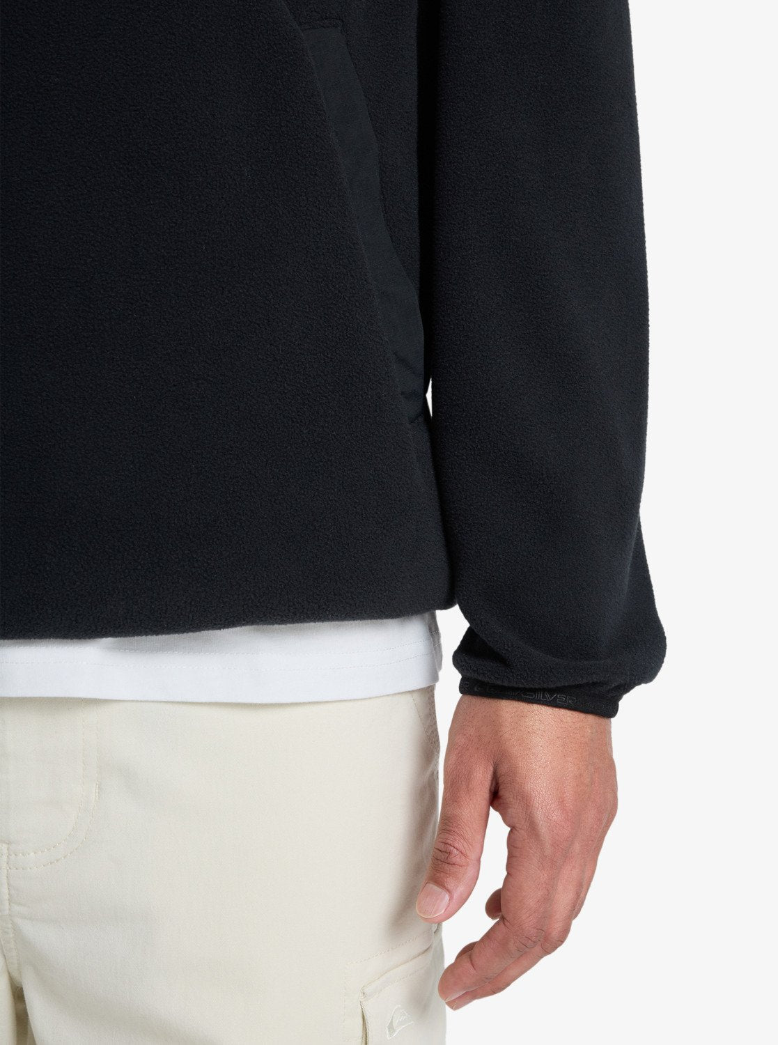 No Destination Half Snap Fleece Top in Black