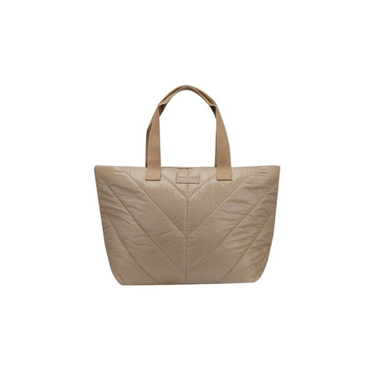 Puffer Tote Bag in Beige