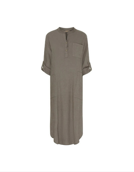 Ness Linen Dress in Fango