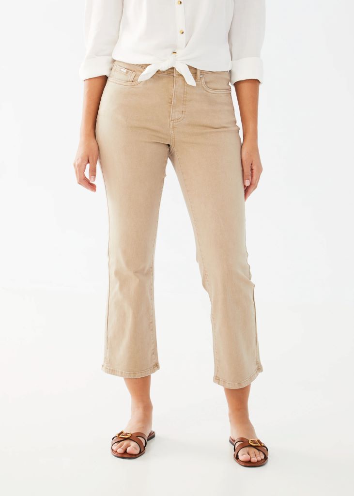 Olivia Euro Twill Boot Crop Jeans in Sand Dollar