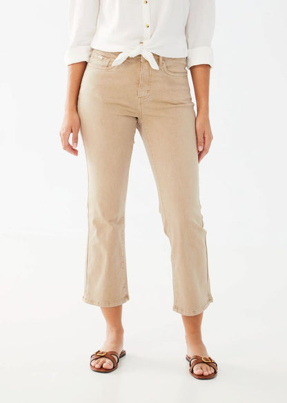 Olivia Euro Twill Boot Crop Jeans in Sand Dollar