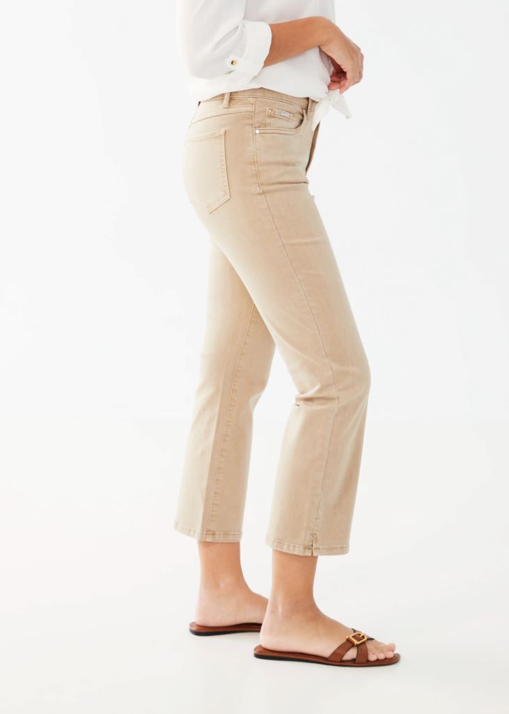 Olivia Euro Twill Boot Crop Jeans in Sand Dollar