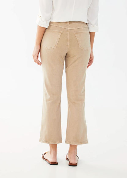 Olivia Euro Twill Boot Crop Jeans in Sand Dollar