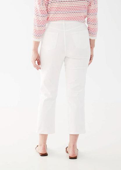 Peggy Euro Twill Straight Crop Jeans in White