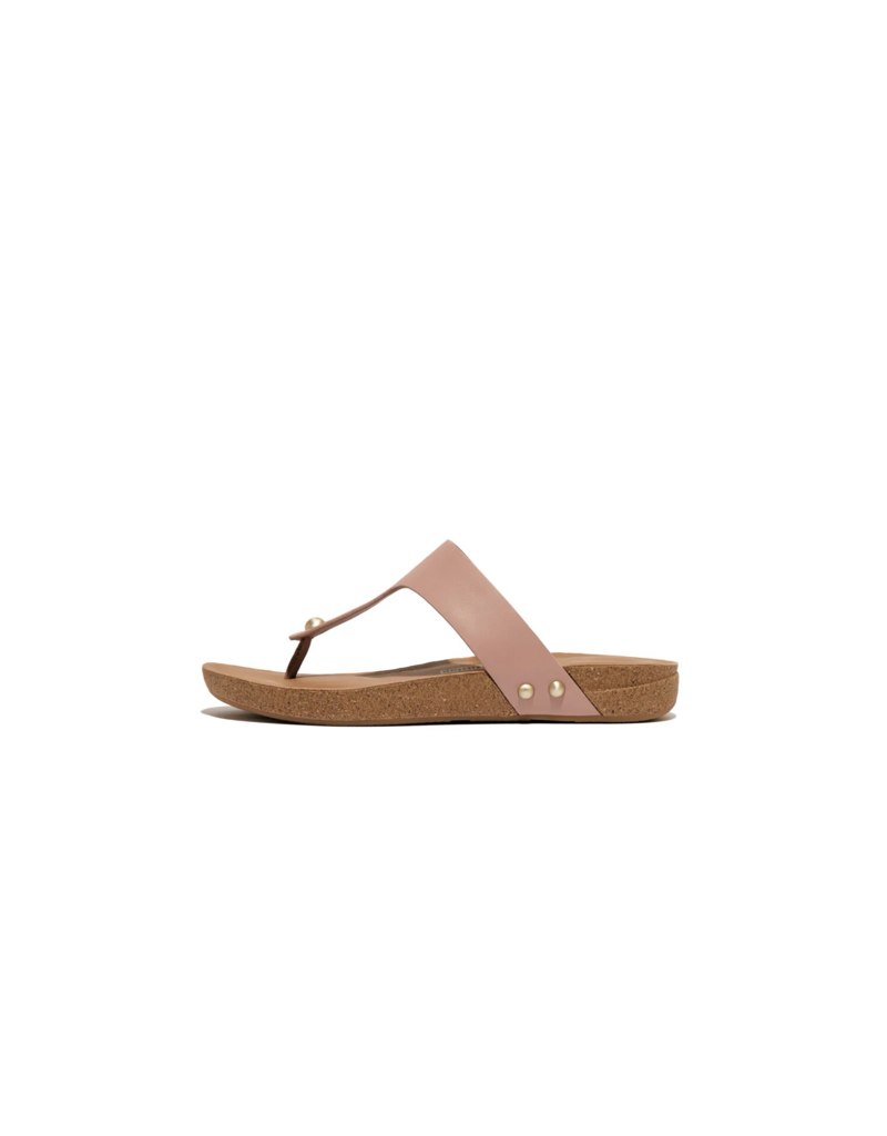 iQushion Leather Sandals in Beige Buff