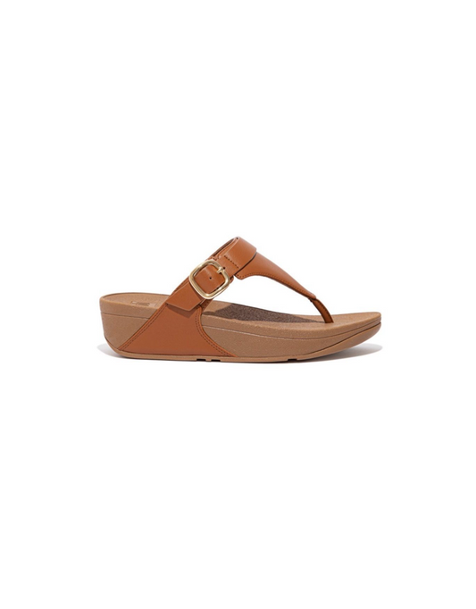 Lulu Leather Adjustable Sandal in Light Tan