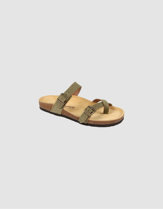 Isabella Nubuck Sandal in Olive