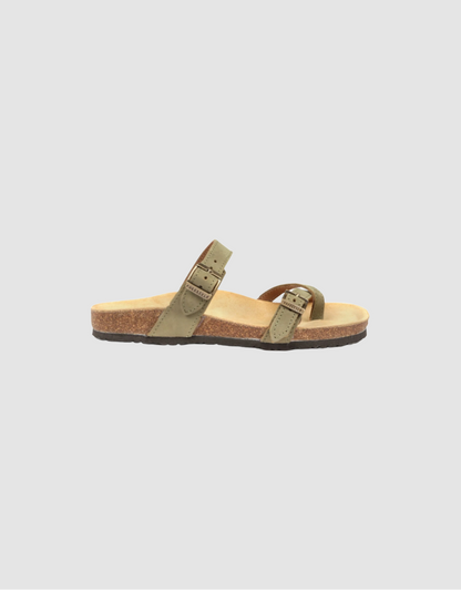 Isabella Nubuck Sandal in Olive