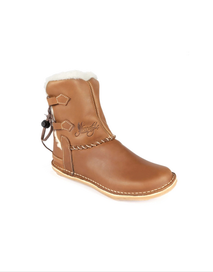 Annabelle Wool Lined Leather Boots in CrazyHorse Mocca