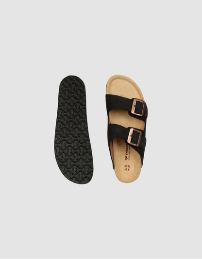 Mattheus Nubuck Sandal in Black