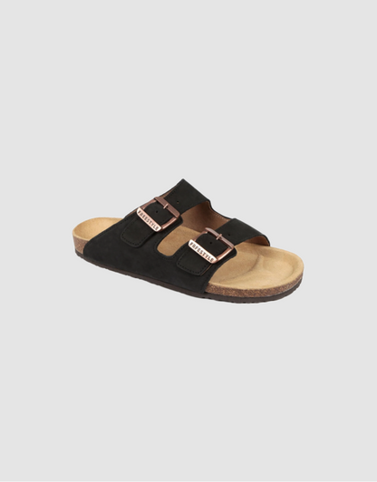 Mattheus Nubuck Sandal in Black