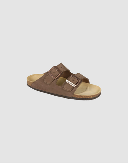 Mattheus Nubuck Sandal in Chocolate Brown