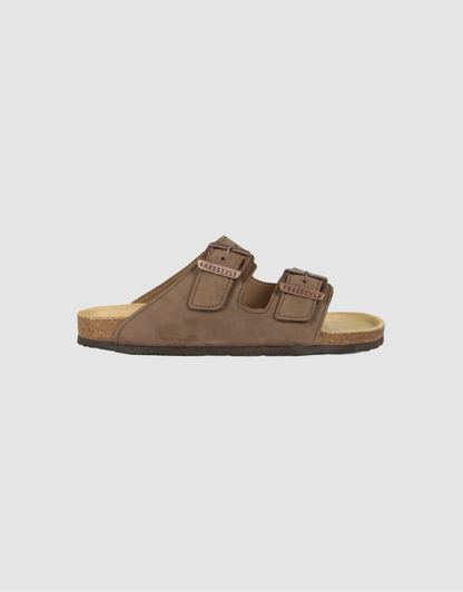 Mattheus Nubuck Sandal in Chocolate Brown