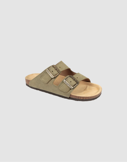 Sophie Nubuck Sandal in Olive Green