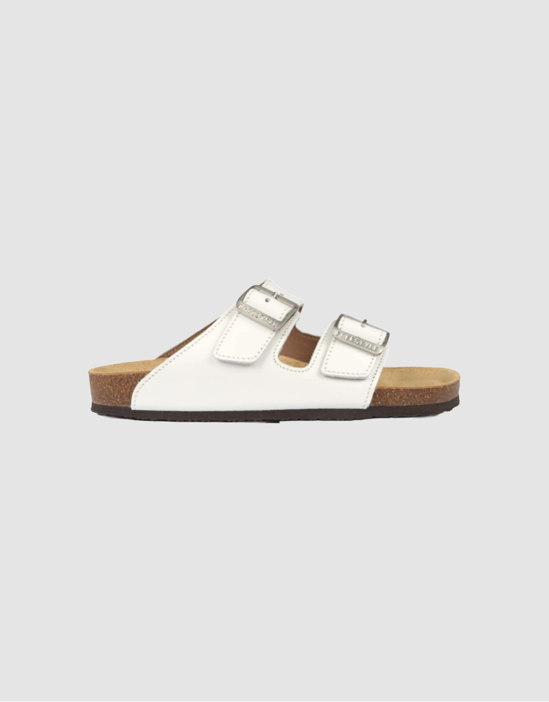 Sophie Nubuck Sandal in Gristle White