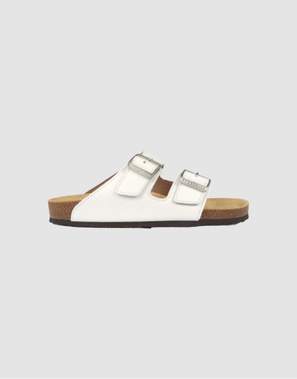 Sophie Nubuck Sandal in Gristle White