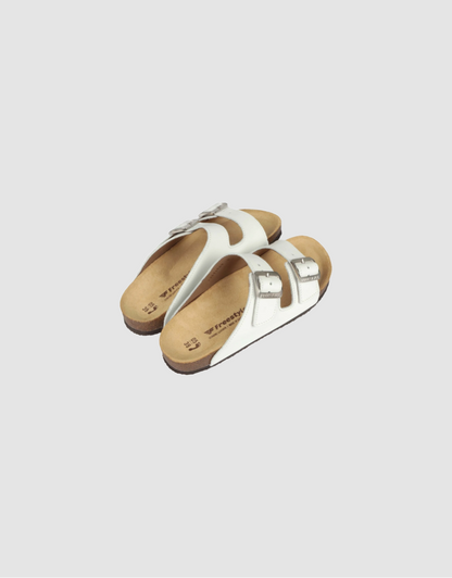 Sophie Nubuck Sandal in Gristle White