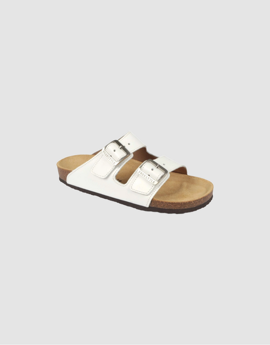 Sophie Nubuck Sandal in Gristle White